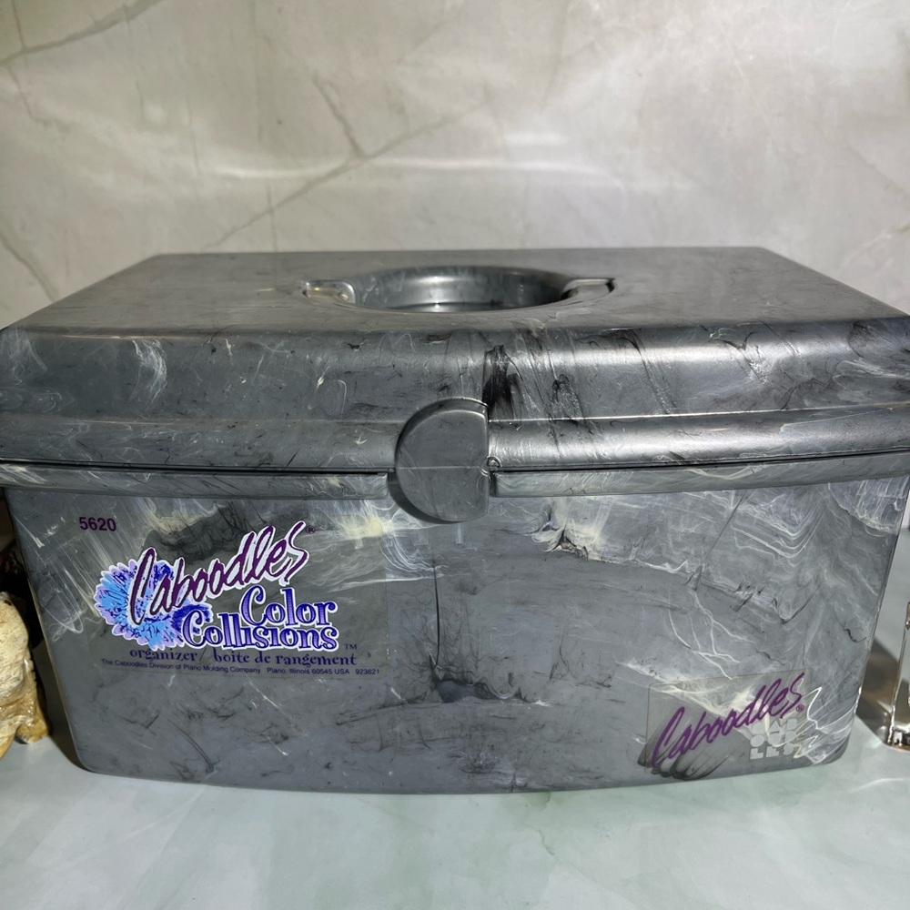 Caboodles Color Collisions Vintage Organizer Silver Marble Has a Tray & Mirror! - Picture 11 of 15